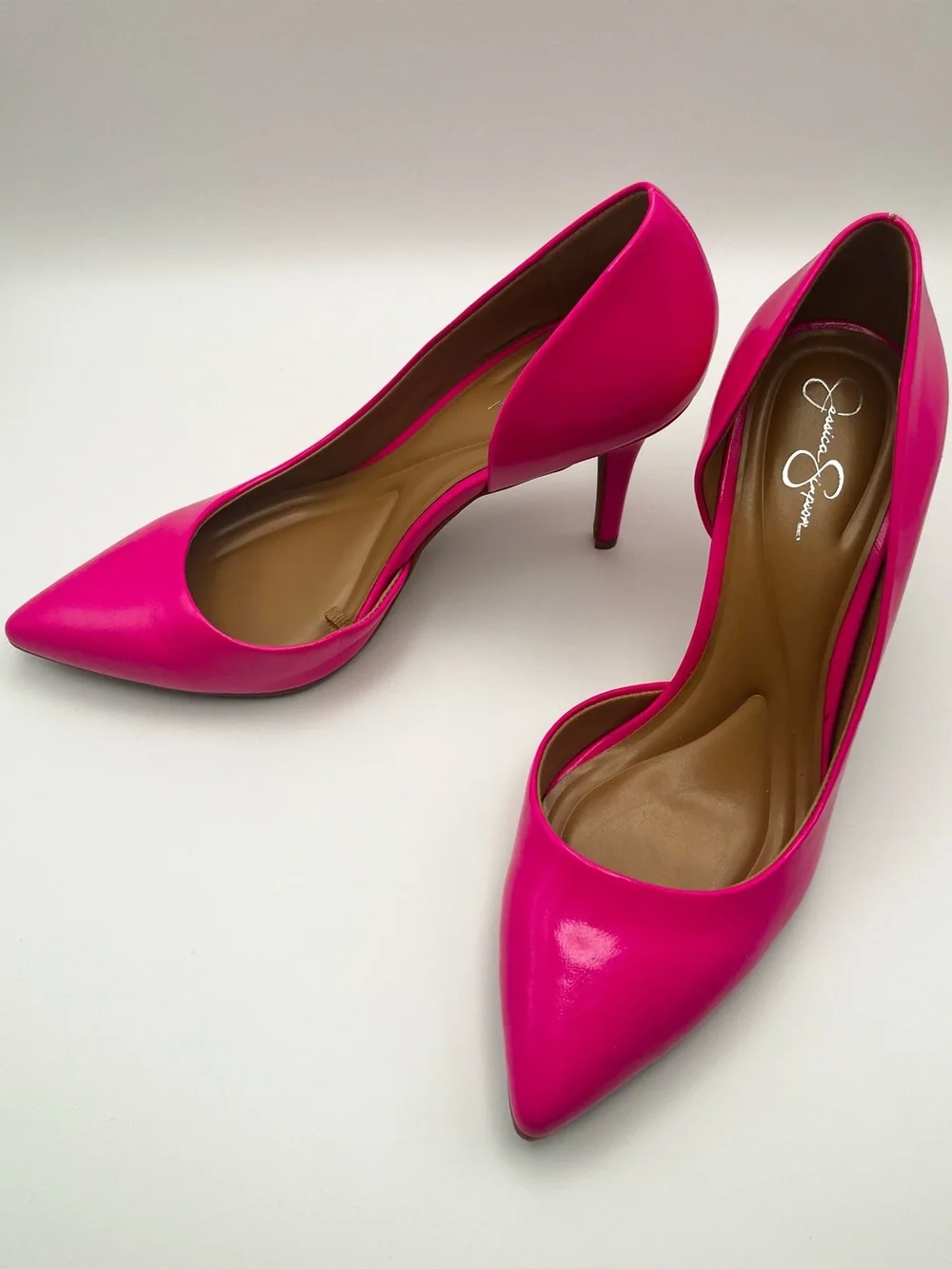 Jessica Simpson Hot Pink Pointed-Toe Stiletto Heels Barbie core Pumps Size 8.5